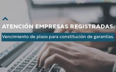 INAC: El 26/04 vence el plazo para que las empresas constituyan garantías.