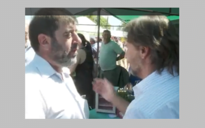 El frío saludo del presidente Luis Lacalle a Fernando Pereira en la Expo Avícola.