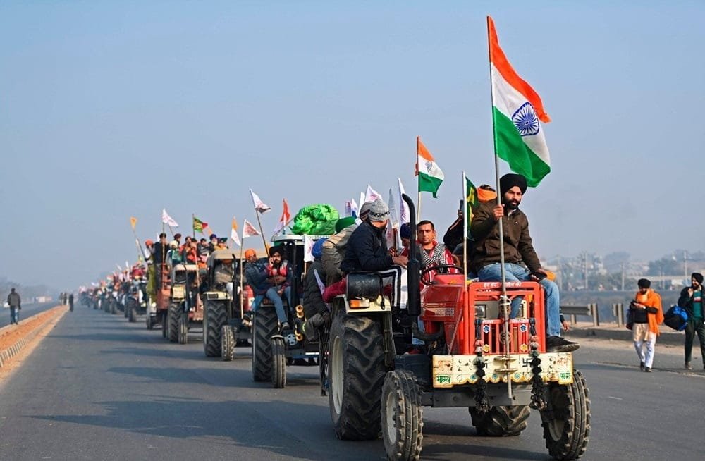 Hoy, por tercer día, siguen las protestas de los agricultores en India.