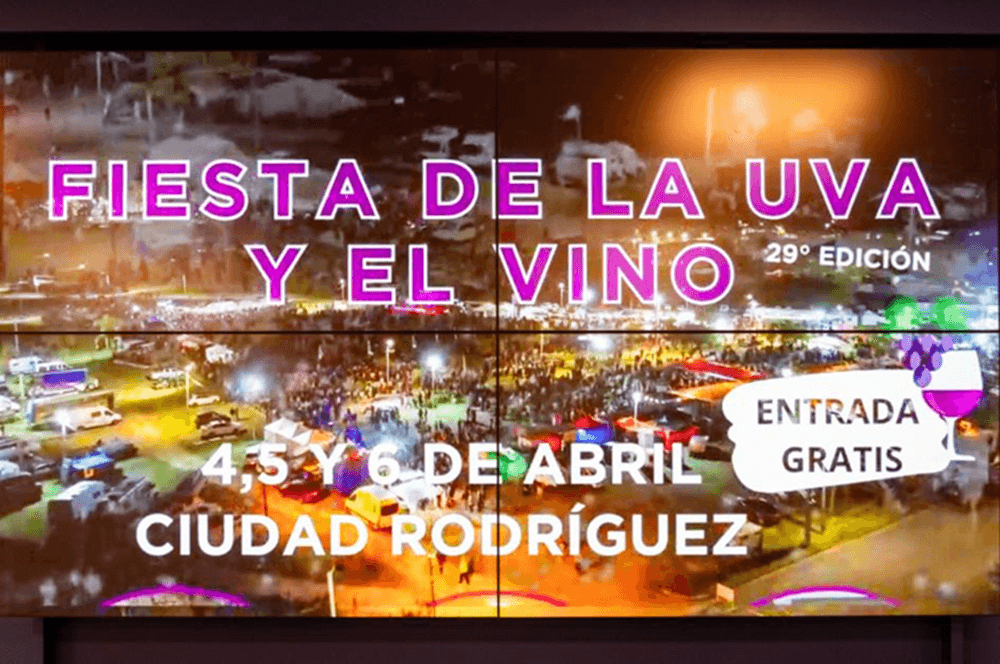 Del 4 al 6 de abril, en Rodríguez, será la 29ª Fiesta de la Uva y el Vino