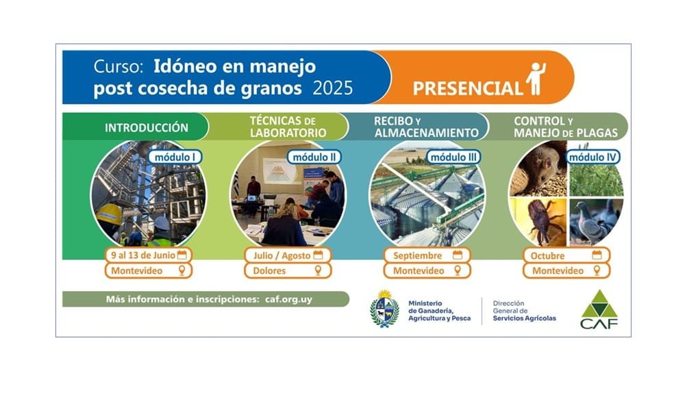 Abrieron preinscripciones para el módulo I del curso “Idóneo en manejo postcosecha de granos”.