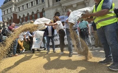 Productores de Francia y España se manifestaron contra el acuerdo UE-Mercosur.