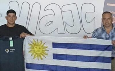 Hélder Cantos y Alexis Baldassari, esquiladores que representarán a Uruguay en Nueva Zelanda.
